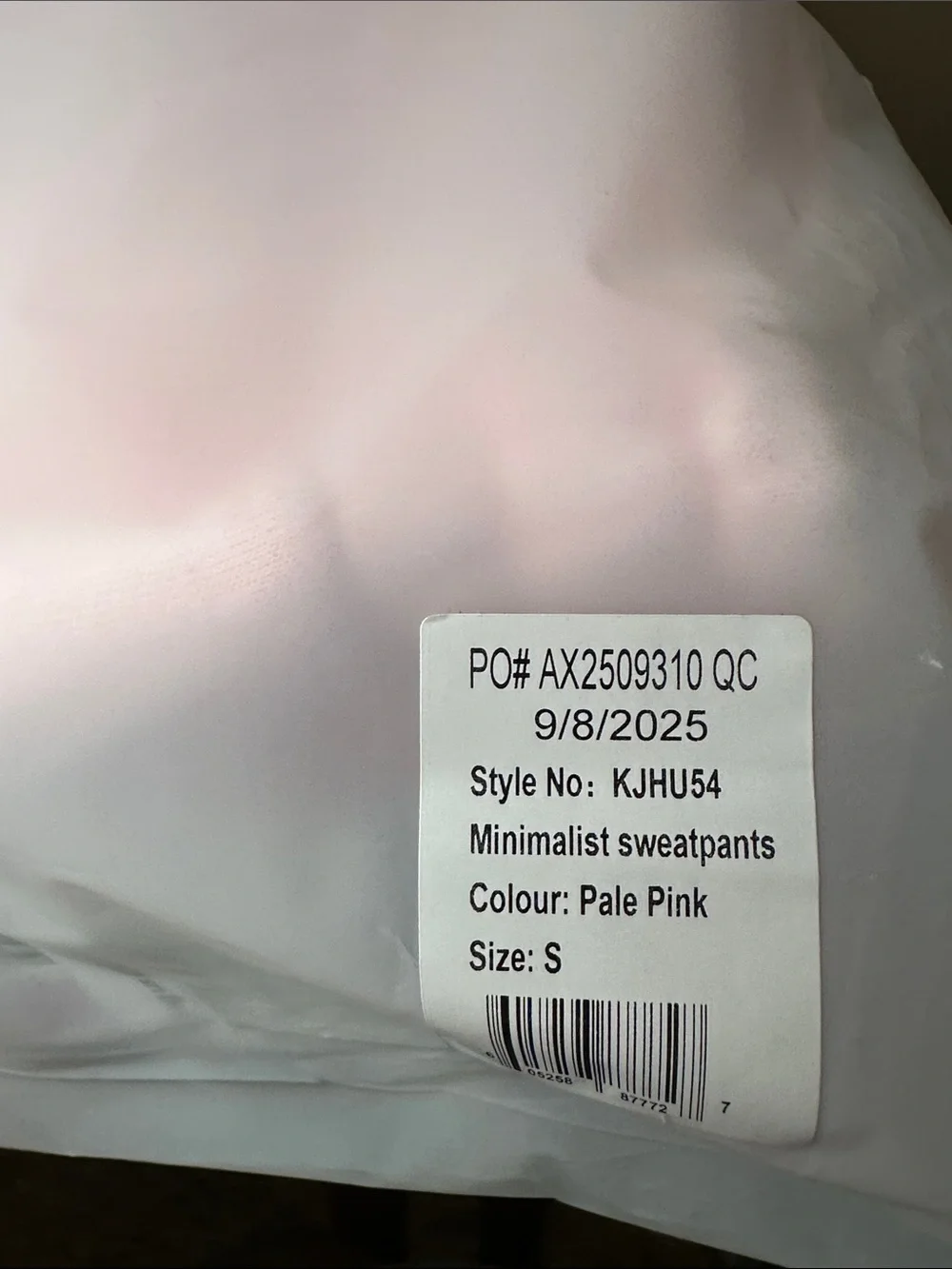 Comfort Minimalist Pale Pink Oversized Small Joggers - Discontinued Color - Picture 5 of 7